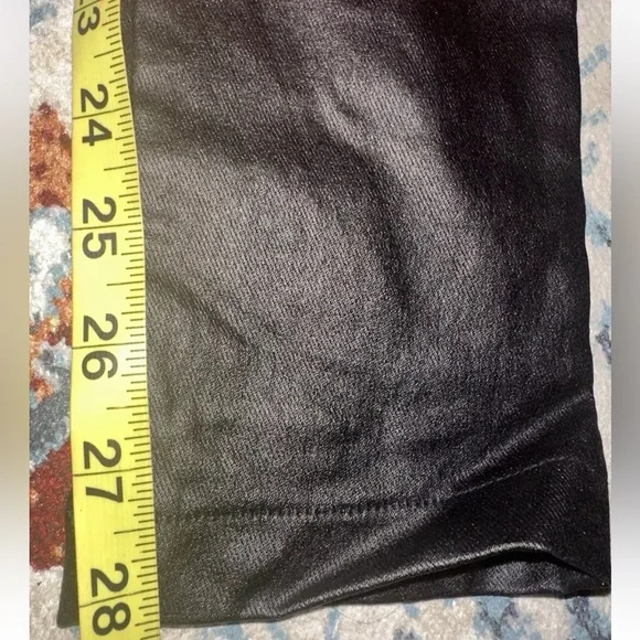 Akira Womens Black Moto Faux Leather Pants Hight Waist Sz Large Zip Front - Picture 11 of 11